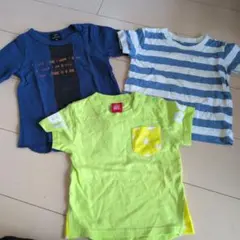 Tシャツ3枚セット（青・ストライプ・黄色）のサムネイル