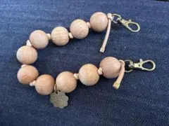 dot to dot堀川波　レザーウッドボールストラップ美品