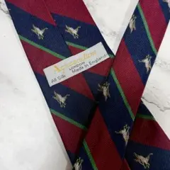 アクアスキュータム ネクタイ ストライプ ネイビー レッド