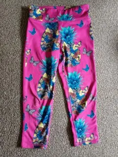 GapFit レギンス クロップド パイナップル 蝶 ガールズ L　140