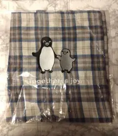 Suicaのペンギン　ファブリックトートバッグ　チェック柄　ブルー　ペンスタ