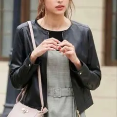 any SiS エニィスィス　ラムレザー　ライダースジャケット　美品　本革　黒 2025年最新】any SiS レディース レザージャケット・ライダースの人気