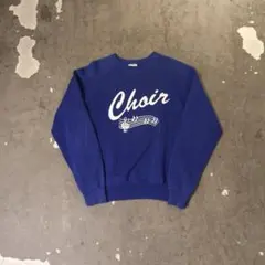 Lee 青 プリントスウェットシャツ オハイオ州 教会 USA製 L Sweat