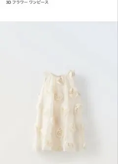 ZARA kids 立体モチーフドレス　ホワイトドレス　5歳6歳　オケージョンのサムネイル