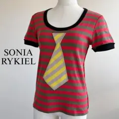 SONIA RYKIEL ソニアリキエル　ボーダーTシャツ　Uネック　ネクタイ柄のサムネイル