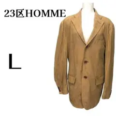 メンズ 23区HOMME フェイクスエード テーラードジャケット キャメル 48