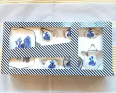 ミニチュアティーセット 青と白風車