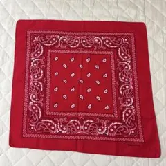 赤色 100%コットン バンダナ 約53cm