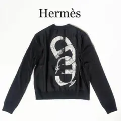 Hermes エルメス 黒 ツイルレーヌ ブラック 34 シルク カーディガンのサムネイル