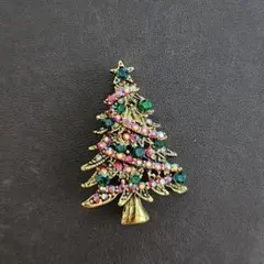 ブローチ クリスマスツリー ヴィンテージ 冬 アクセサリー ワンポイント