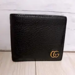 《美品》GUCCI(グッチ)折財布 レザー ブラック