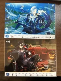 原神　ファミマプリント　カレンダー　ヌヴィレット　リオセスリ　ナヒーダ