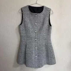 GRL ツイードペプラムベスト