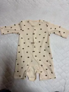 動物柄ロンパース 半袖 ベージュ 95cm未満