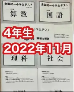 四谷大塚 全国統一小学生テスト 2022年11月 小学4年生　勉強用資料