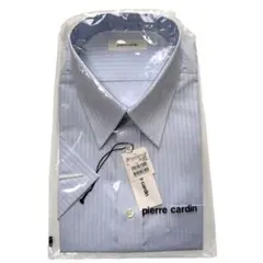 新品未使用 pierre cardin ライトブルー ストライプ 半袖ワイシャツ