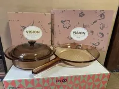 未使用品 VISION CORNING ビジョン 耐熱ガラス 鍋 フライパン SHOP偶然と必然の間 ビジョン フライパン アンバー フランス製