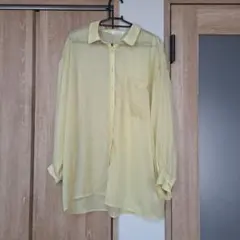 美品　OLIVE des OLIVE　 シアーシャツ　 イエロー　 長袖　フリーのサムネイル