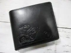 新品 財布 メンズ 二つ折り スヌーピー 本革 ブランド ライダー ブラック！のサムネイル