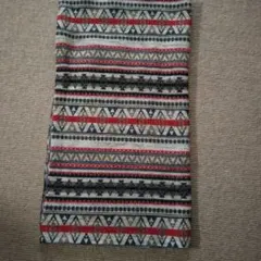 幾何学模様 裏起毛ニット生地