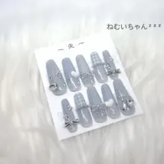 No.8 ネイルチップ 水色 ブルー 韓国 量産型 フレンチガーリー ワンホン