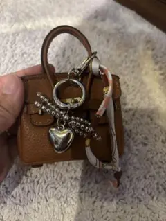 ミニバッグ型キーホルダー ブラウン　チャーム