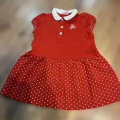 赤いポロシャツスタイルワンピース 100cm