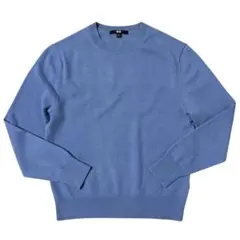 ユニクロ　カシミヤクルーネックセーター　ブルー　S
