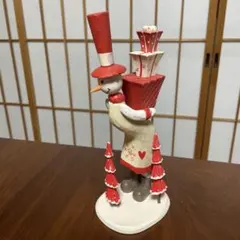 雪だるまのクリスマス飾り 木製 約30cm