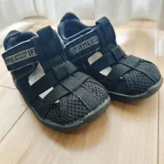 14cm イフミー　キッズ ブラック メッシュサンダル ウォーターシューズ