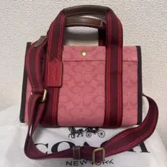 coach☆スピン トート 27シグネチャー ジャカード2wayショルダーバッグ