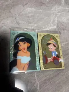 ディズニー Disney ウエハース ジャスミン ピノキオ カード 2枚セット