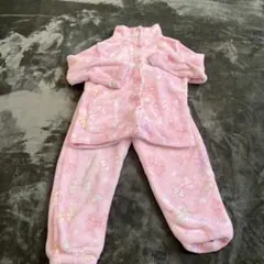 起毛リボン柄パジャマ 上下セット 120cm