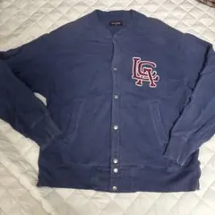 RAG MACHINE LAロゴ刺繍カーディガン M ネイビー