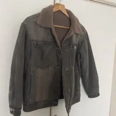 レディースデニムジャケット ボア襟付き アウター ボアアウター