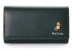 【極美品】ポールスミス　マーケトリーストライプラビット 名刺入れ　黒　ブラック Paul Smith 【名入れ】ポールスミス 名刺入れ カードケース