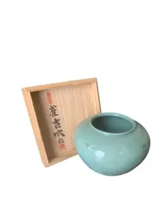 韓国の青磁の花瓶 青磁/鶴/韓国/趙京陶芸/花瓶/骨董 | 骨董・アンティークの