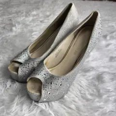 14cmヒール シルバー パンプス サンダル ドレス パーティー