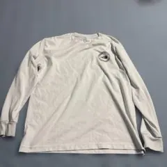 THE NORTH FACE ロゴ入り 白色　長袖シャツ XL