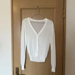 UNIQLO ホワイト クルーネックカーディガン S