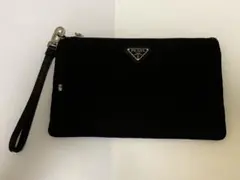 PRADA プラダ ロゴプレート アクセサリーポーチ ナイロン素材 レディース