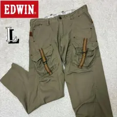 EDWIN エドウィン カーゴパンツ Lサイズ カーキ KV453 ミリタリー