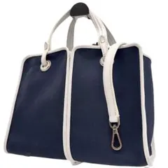 ケイトスペード　ショルダーバッグ　2way　濃紺色　バイカラー　ロゴ　斜め掛け◎