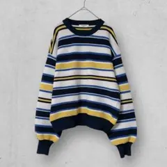 z1080【フリークスストア】クルーネックマルチカラーボーダーニット　レディース