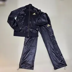 adidas トラックジャケット セットアップ ブラック×ゴールド