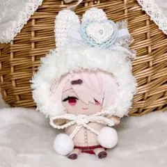 10㎝ ちびぐるみ にじぱぺ ぬい服 子ひつじちゃんボンネットリボン付き