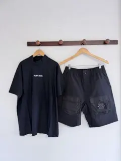 RUFFLOG モックネックシャツ＆ショートパンツセット　サイズL ラフロッグ モックネック シャツ ハーフパンツ セットアップ 上L下L