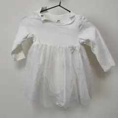 H&M オーガニックコットン チュールワンピース 長袖6M