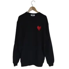 サンデーパーティー　トレーナー　XL　黒　ハート　刺繍　バックプリント　ISSA