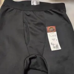 メンズ　ズボン下　吸湿発熱加工　裏ボア　ロングスパッツ　黒